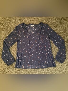 Gap floral top, color dark blue, size: M